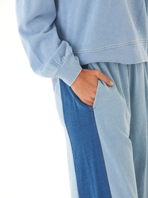 Dorothy Denim Terry Contrast Panel Pant