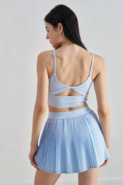 Dorothy Twist Back Cami Top Sports Bra Echo Blue-Sports Bra-91thelabel-S-Echo Blue-Urbanheer