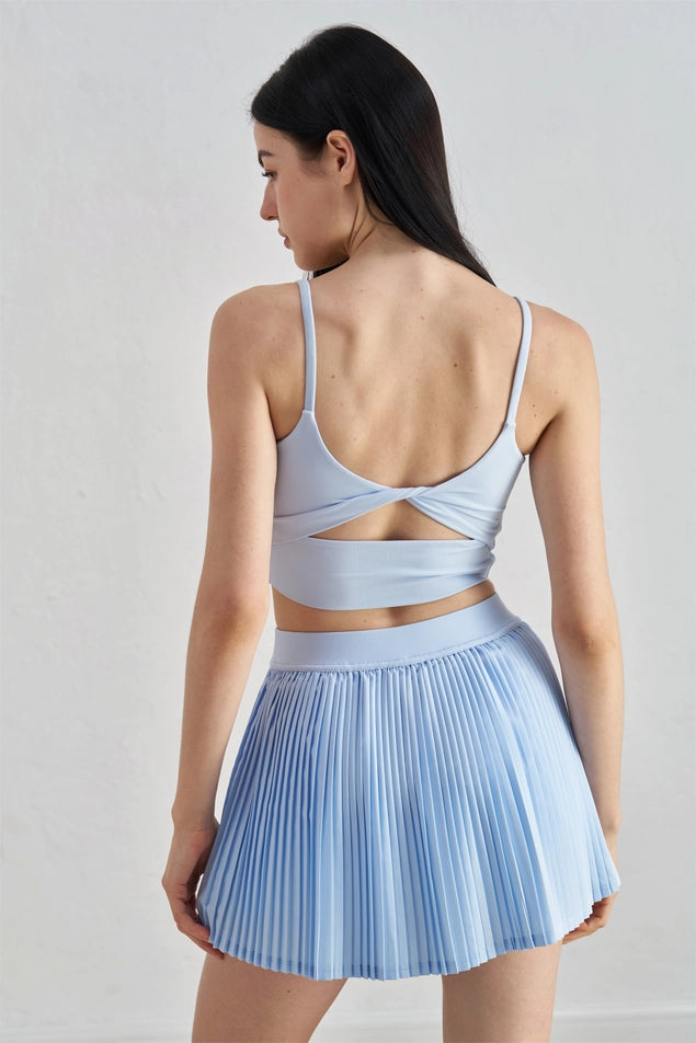 Dorothy Twist Back Cami Top Sports Bra Echo Blue-Sports Bra-91thelabel-S-Echo Blue-Urbanheer