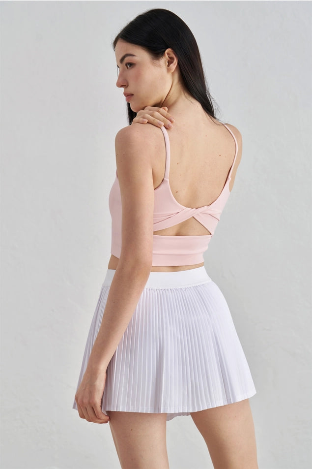 Dorothy Twist Back Cami Top Sports Bra Strawberry Milkshake-Sports Bra-91thelabel-S-Strawberry Milkshake-Urbanheer