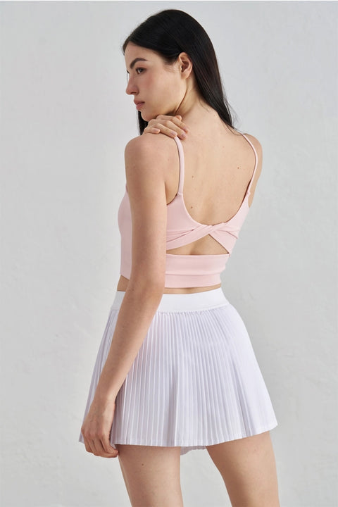 Dorothy Twist Back Cami Top Sports Bra Strawberry Milkshake-Sports Bra-91thelabel-S-Strawberry Milkshake-Urbanheer