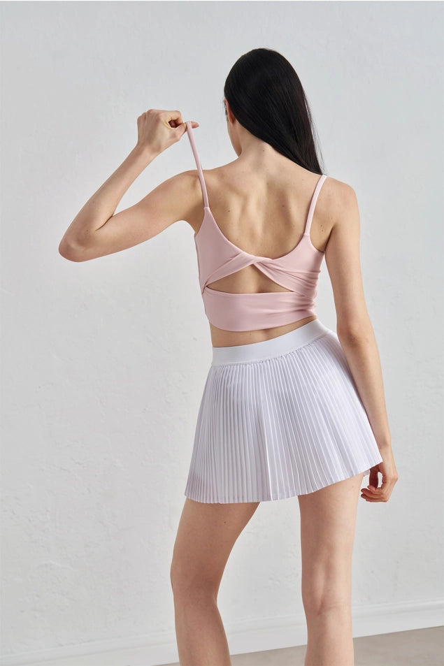 Dorothy Twist Back Cami Top Sports Bra Strawberry Milkshake-Sports Bra-91thelabel-S-Strawberry Milkshake-Urbanheer