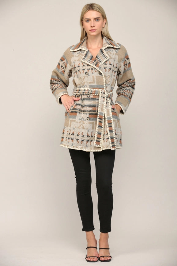 Double Breasted Tunic Trench Coat-Trench Coats-FATE-S-TAUPE/CAMEL/BLACK-Urbanheer