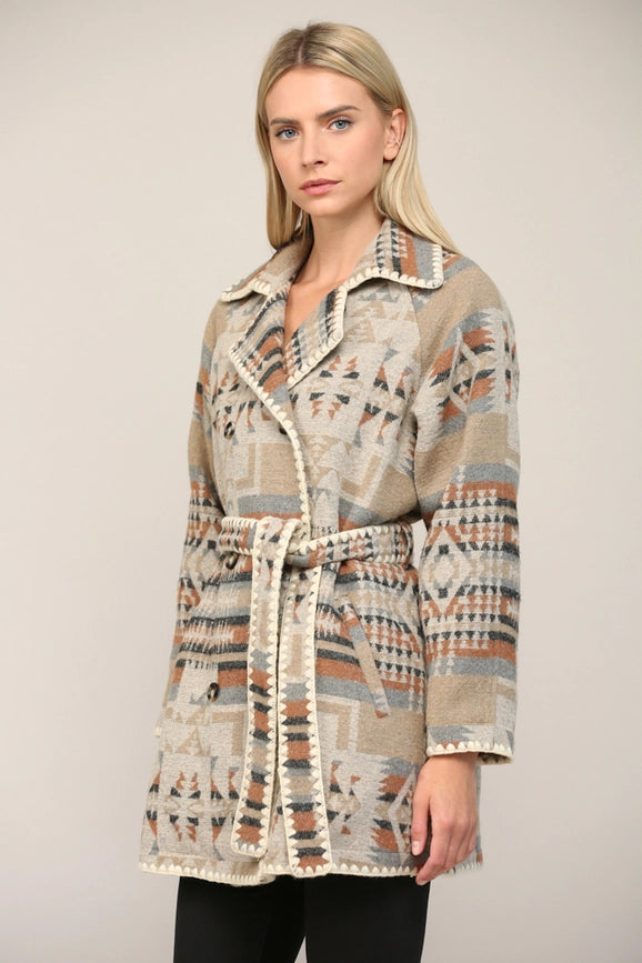 Double Breasted Tunic Trench Coat-Trench Coats-FATE-S-TAUPE/CAMEL/BLACK-Urbanheer