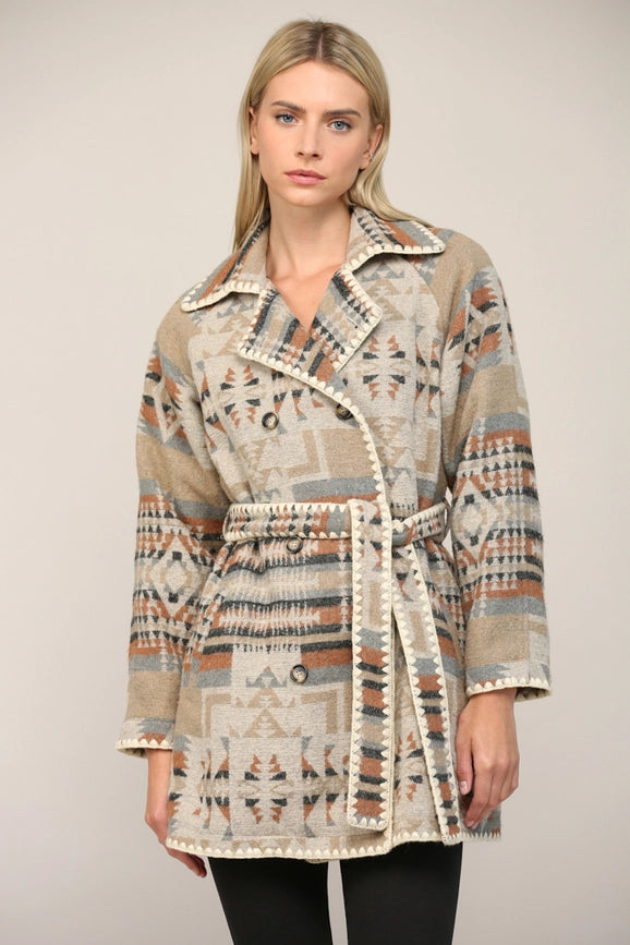 Double Breasted Tunic Trench Coat-Trench Coats-FATE-S-TAUPE/CAMEL/BLACK-Urbanheer