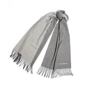 Double Face Cashmere Scarf with Fringes Grey and Cream-Scarf-Bel Cashmere S.C.-170 (+10 cms fringes each side) x 30 cms-Urbanheer