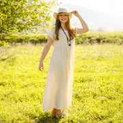 Double Gauze Cotton Beige Midi Dress Beige-Dress-Moa-Beige-Urbanheer