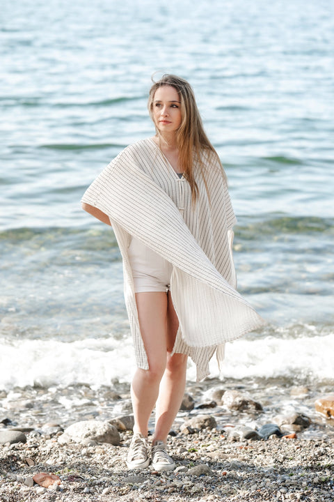 Double Gauze Cotton Tunic Cover Up Swimsuit