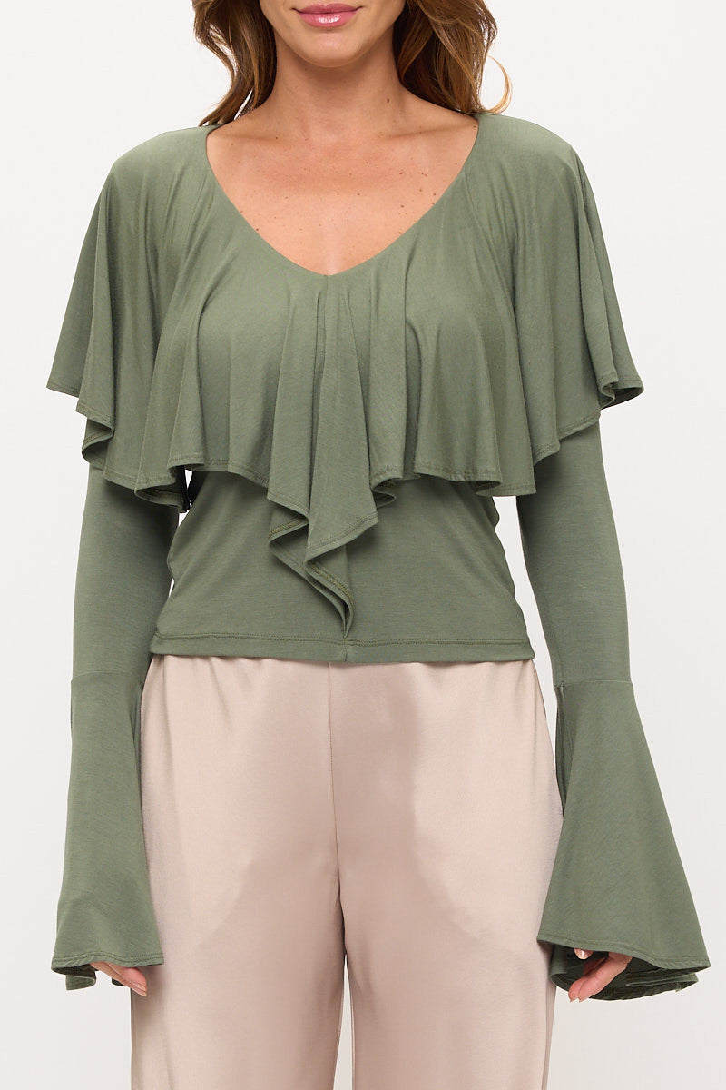 Double Layed V Neck Top-1