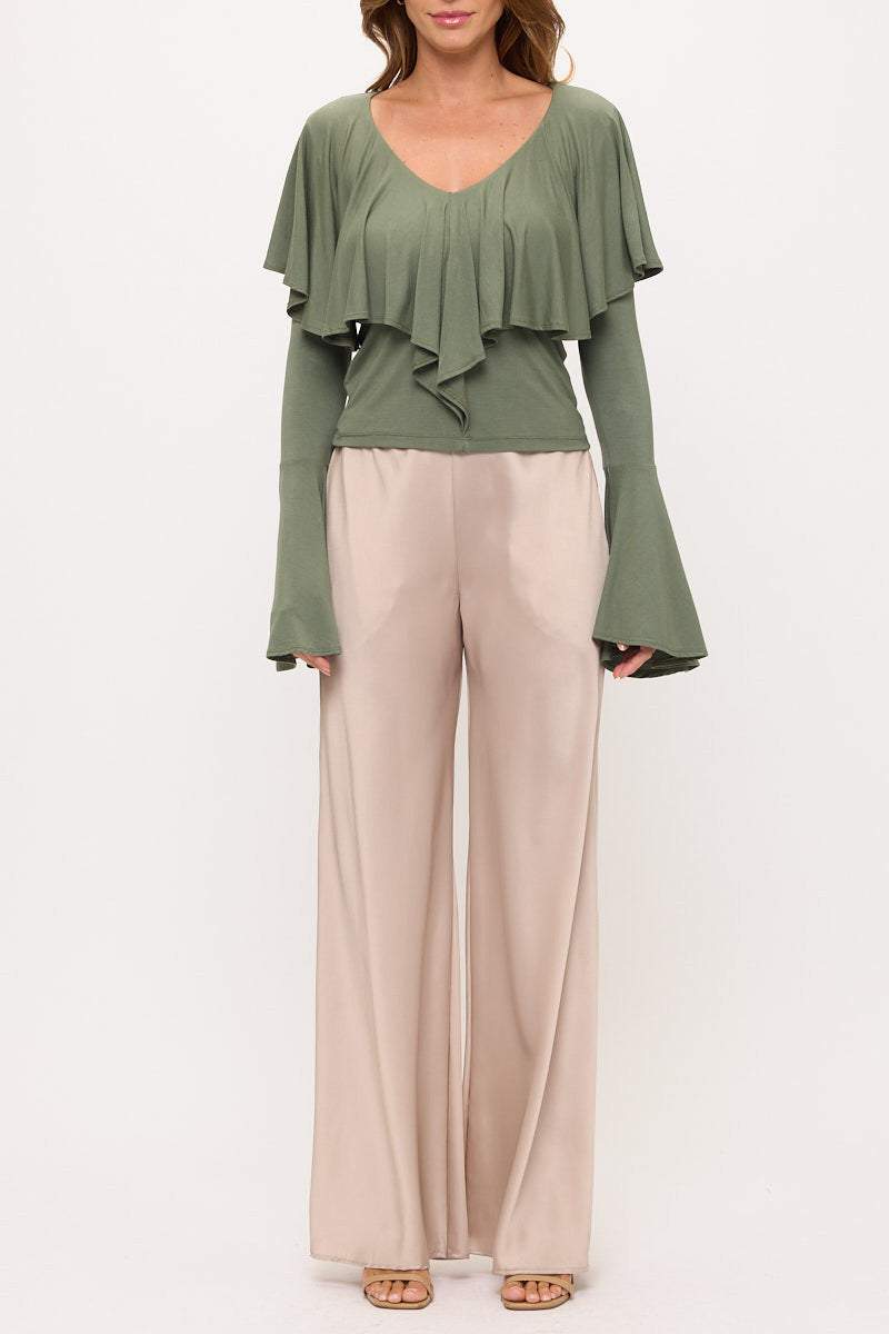 Double Layed V Neck Top-4