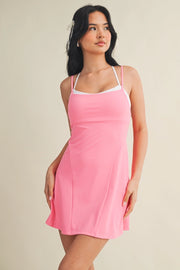 Double Layered Dress Hot Pink