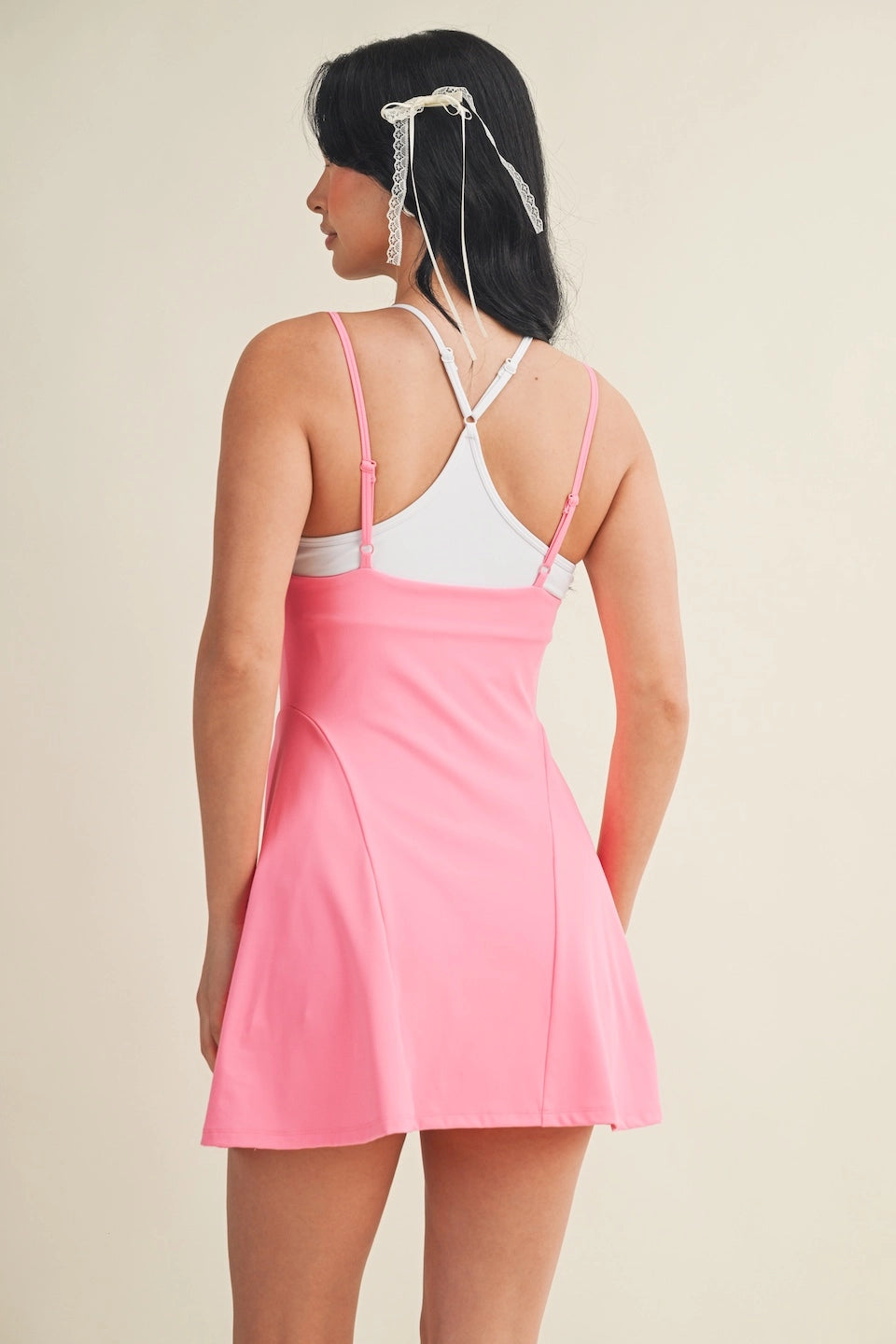 Double Layered Dress Hot Pink