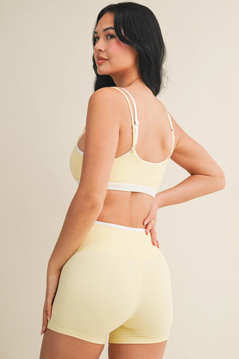 Double Layered Sports Bra - Lemon