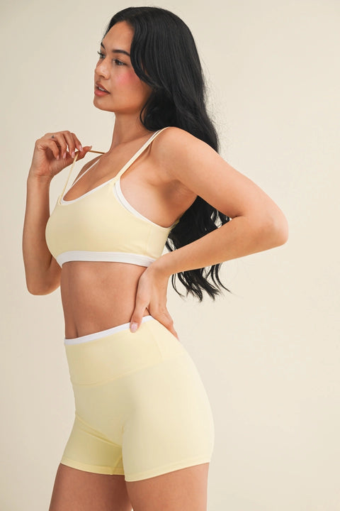 Double Layered Sports Bra - Lemon