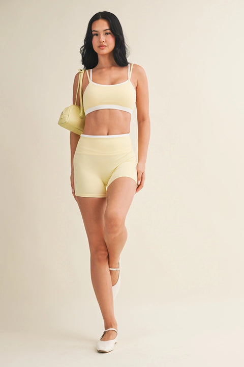 Double Layered Sports Bra - Lemon