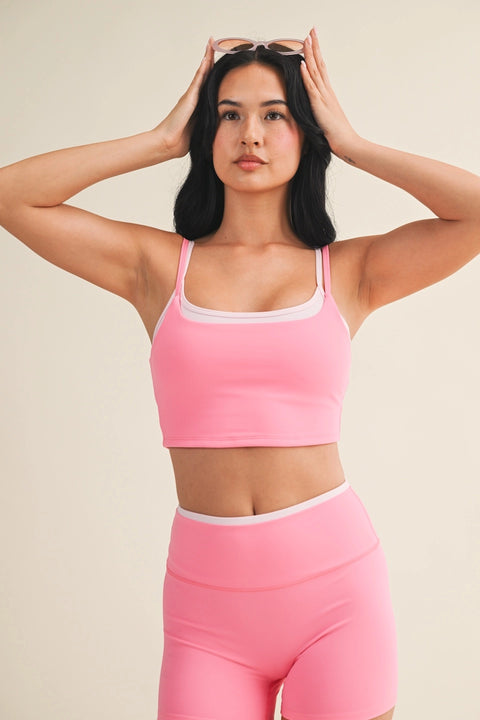 Double Layered Tank Top - Hot Pink
