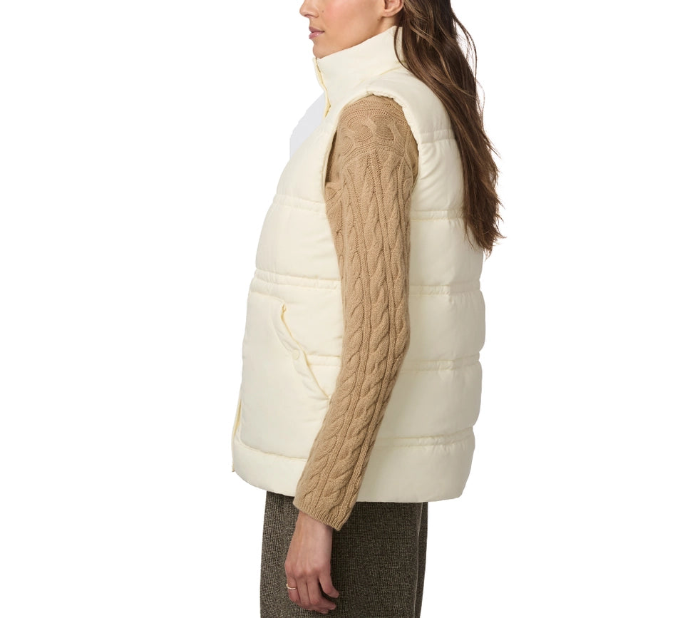 Double Stitch Puffer Vest Ecru-Vest-Bernardo-XS-Ecru-Urbanheer