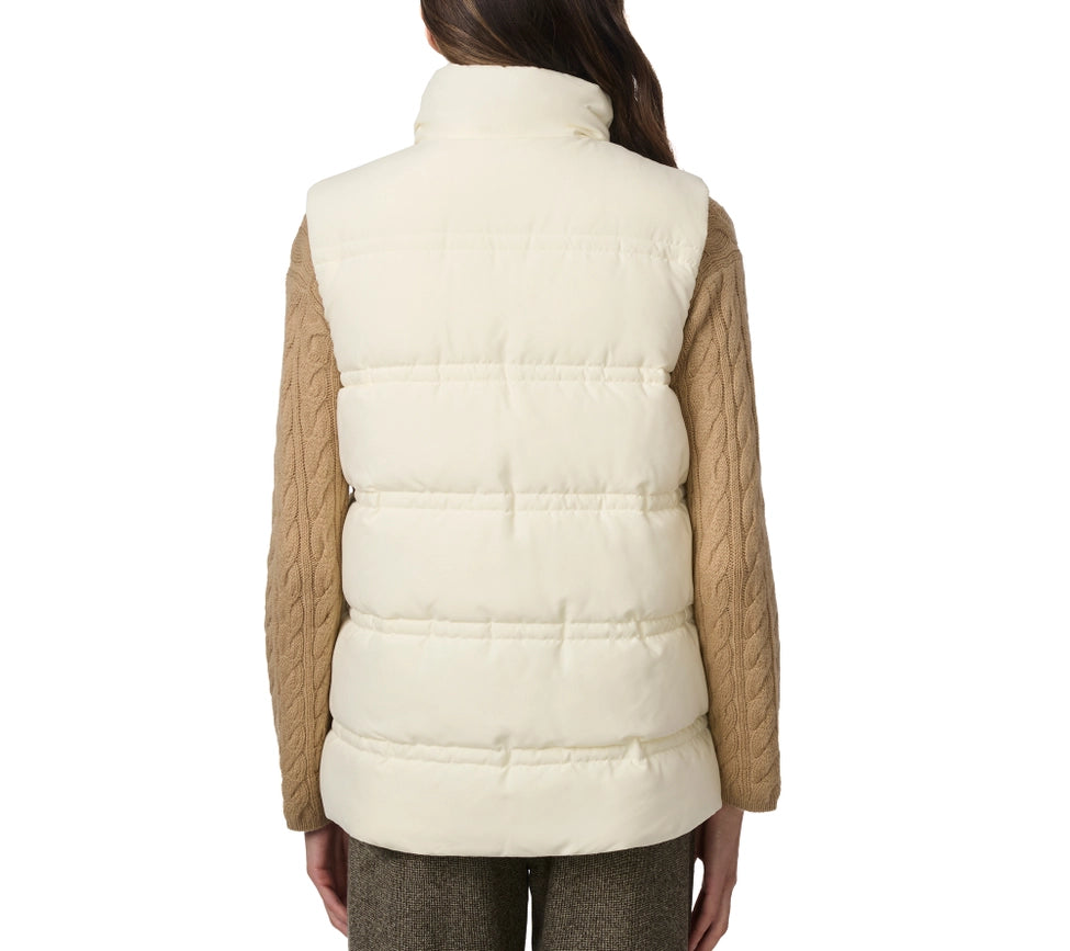 Double Stitch Puffer Vest Ecru-Vest-Bernardo-XS-Ecru-Urbanheer