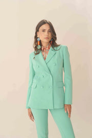 Double-breasted blazer in technical-Blazer-Valentina Rio-38-MINT-Urbanheer