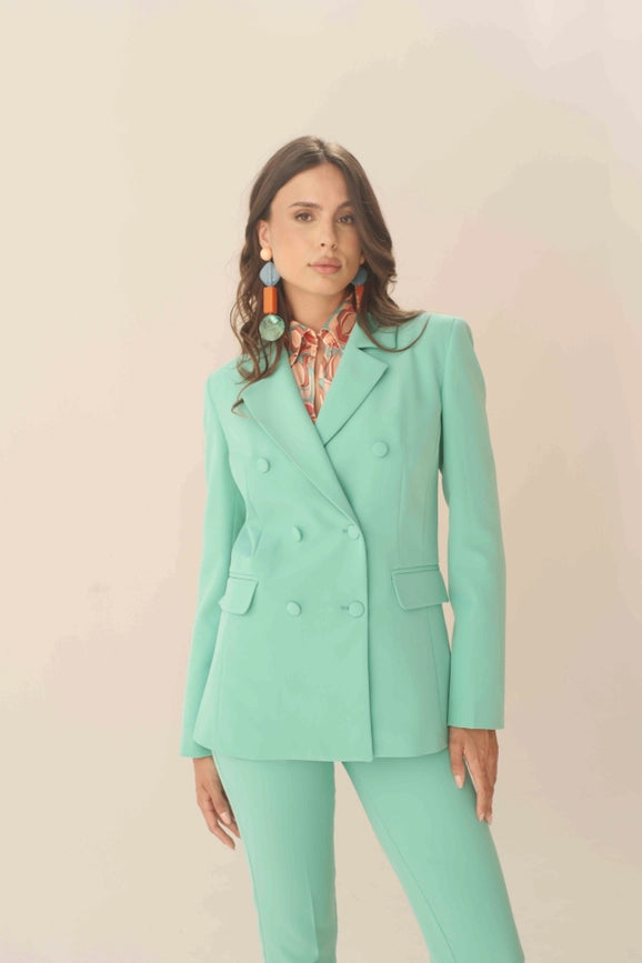 Double-breasted blazer in technical-Blazer-Valentina Rio-38-MINT-Urbanheer