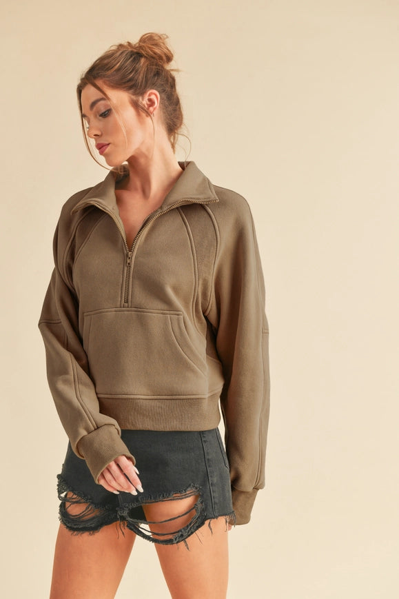 Dove Funnel Neck Half Zip-Hoodie-AEMI + CO-S-Black-Urbanheer