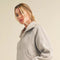 Dove Funnel Neck Half Zip Cement-Hoodie-AEMI + CO-S-Urbanheer