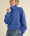 Dove Funnel Neck Half Zip Cobalt-Hoodie-AEMI + CO-S-Urbanheer