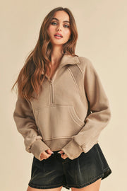Dove Funnel Neck Half Zip-Hoodie-AEMI + CO-S-Black-Urbanheer