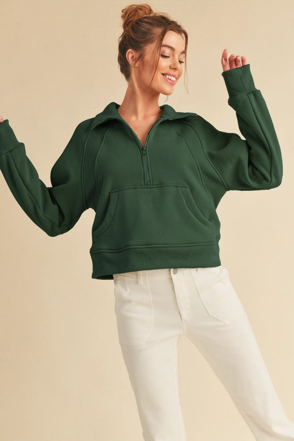 Dove Funnel Neck Half Zip-Hoodie-AEMI + CO-S-Black-Urbanheer