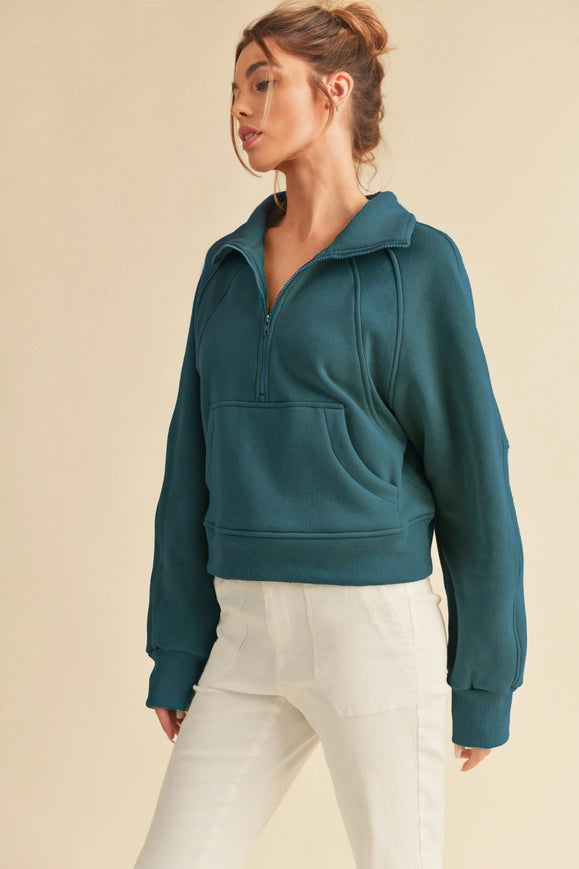 Dove Funnel Neck Half Zip-Hoodie-AEMI + CO-S-Black-Urbanheer
