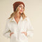 Dove Funnel Neck Half Zip White-Hoodie-AEMI + CO-S-Urbanheer