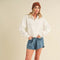 Dove Funnel Neck Half Zip White-Hoodie-AEMI + CO-S-Urbanheer