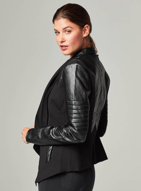 Drape Front Jacket - Black JLS-Jacket-Blanc Noir-XS-BLACK-Urbanheer