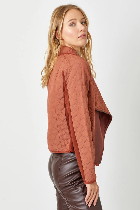 Drape Quilting Jacket Brick-Jacket-Mystree-S-Brick-Urbanheer