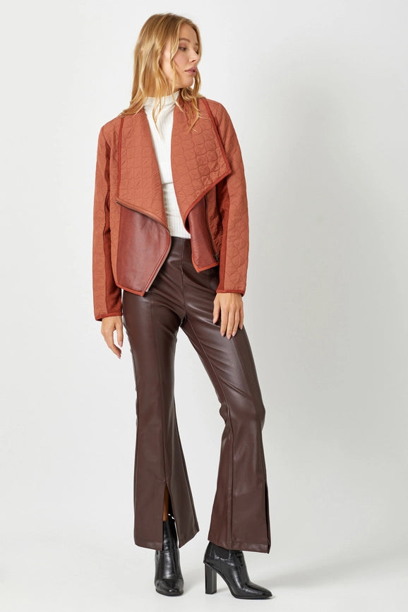 Drape Quilting Jacket Brick-Jacket-Mystree-S-Brick-Urbanheer
