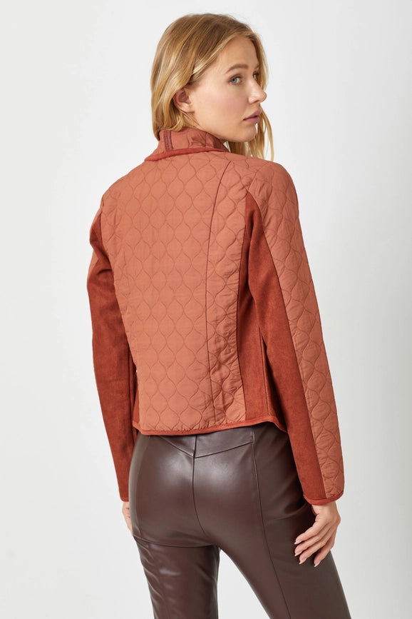 Drape Quilting Jacket Brick-Jacket-Mystree-S-Brick-Urbanheer