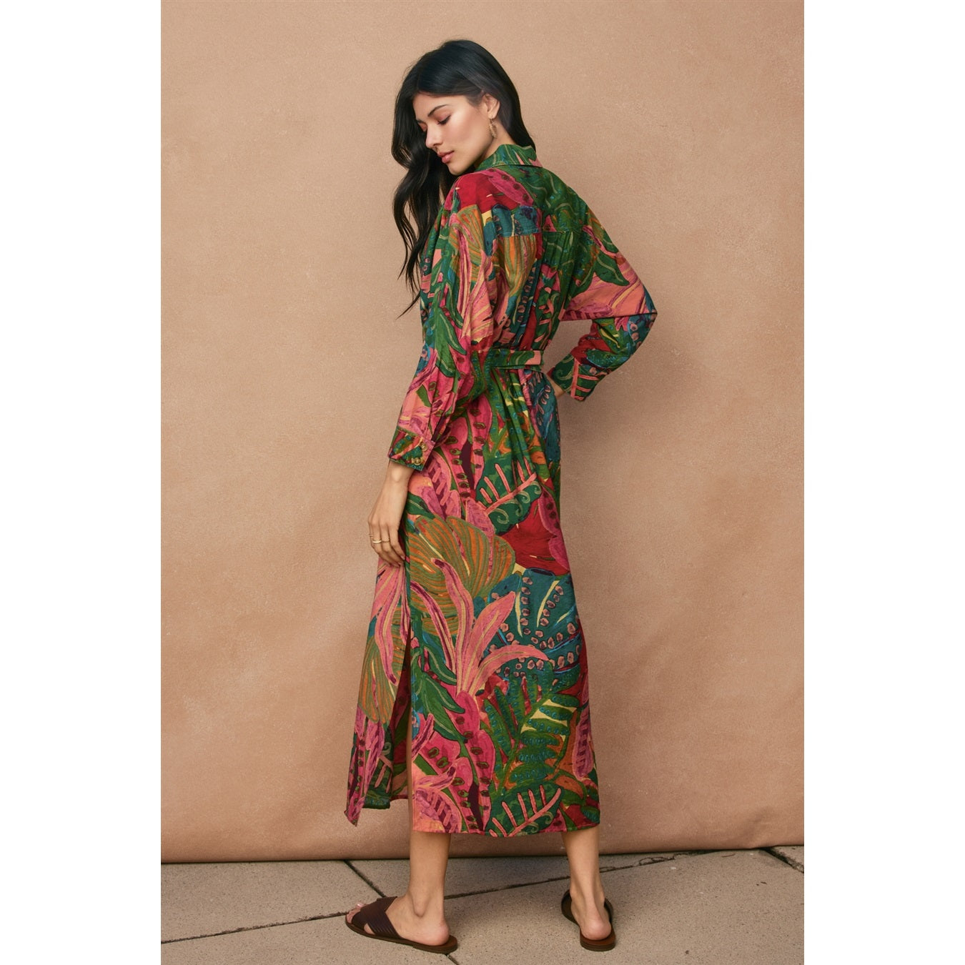 Drawing Dream Buckle Detail Midi Dress