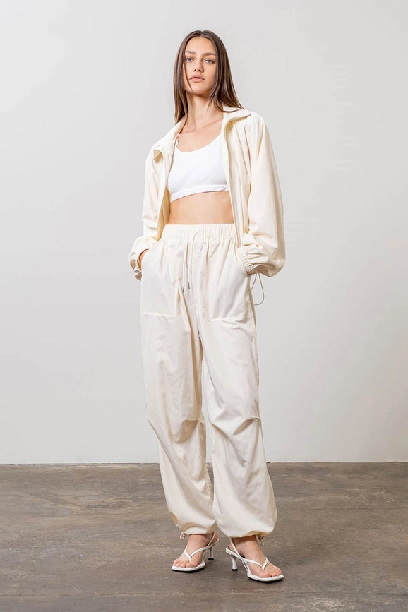 Drawstring Cargo Pants-Pants-Moon River-XS-CREAM-Urbanheer