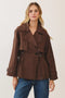 Drawstring Waist Trench Jacket