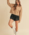 Drea Half-Zip Hoodie Latte-Hoodie-AEMI + CO-S-Urbanheer