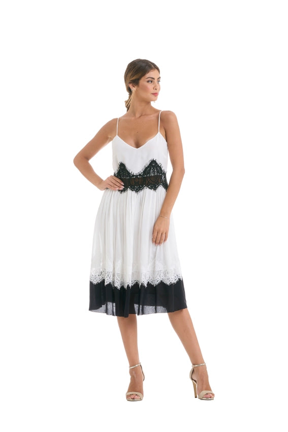 Dress with Suspenders and Lace Inserts-Dress-Miawhitemilano-S-Urbanheer