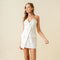 Dressy Cocktail Blazer Style Strap Mini Dress-Dress-Fore Collection-S-Off-White-Urbanheer