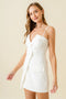 Dressy Cocktail Blazer Style Strap Mini Dress-Dress-Fore Collection-S-Off-White-Urbanheer