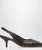 Dries Van Noten Brown aged leather perforated slingback shoes