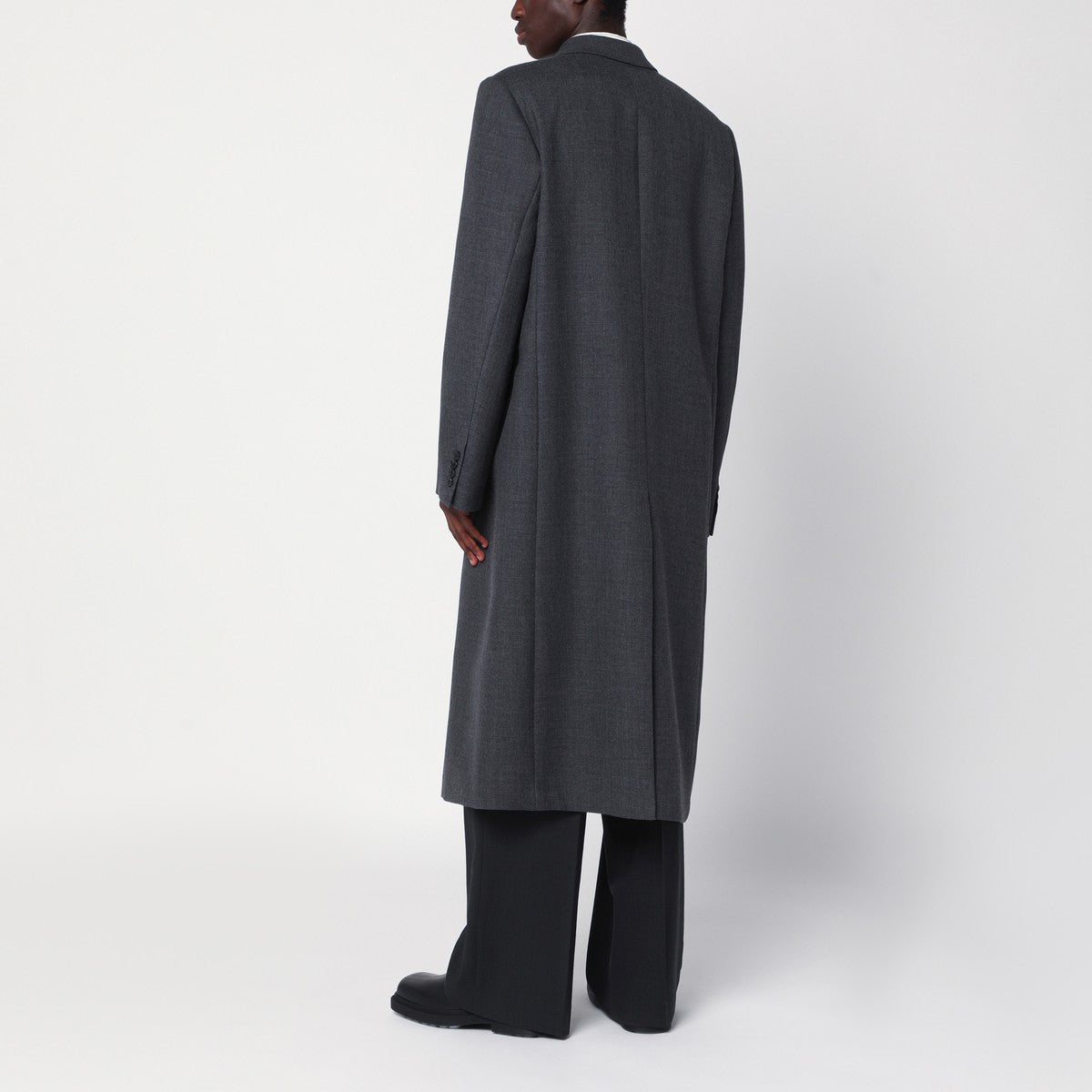 Dries Van Noten Grey double-breasted wool coat