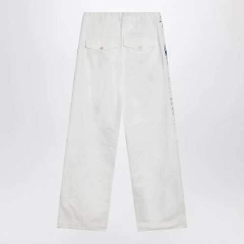 Dries Van Noten Light blue jeans with drawstring