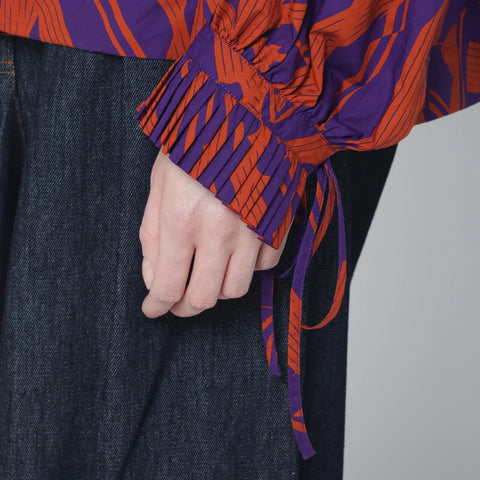 Dries Van Noten Loose shirt with ruffle details and Crushed Stripe print