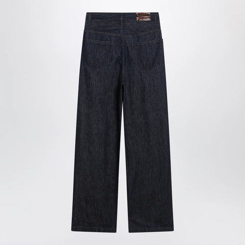 Dries Van Noten Wide-leg indigo blue jeans