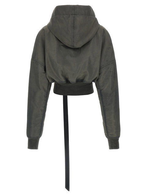 Drkshdw Hooded Cropped Flight Bomber Jacket