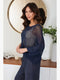 Drop Shoulder Crochet V-Neck Tunic Navy Blue-Tunic-MILIO MILANO-One Size-Navy Blue-Urbanheer